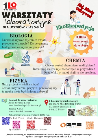 Zapraszamy na warsztaty laboratoryjne „EkoEkspedycja”!